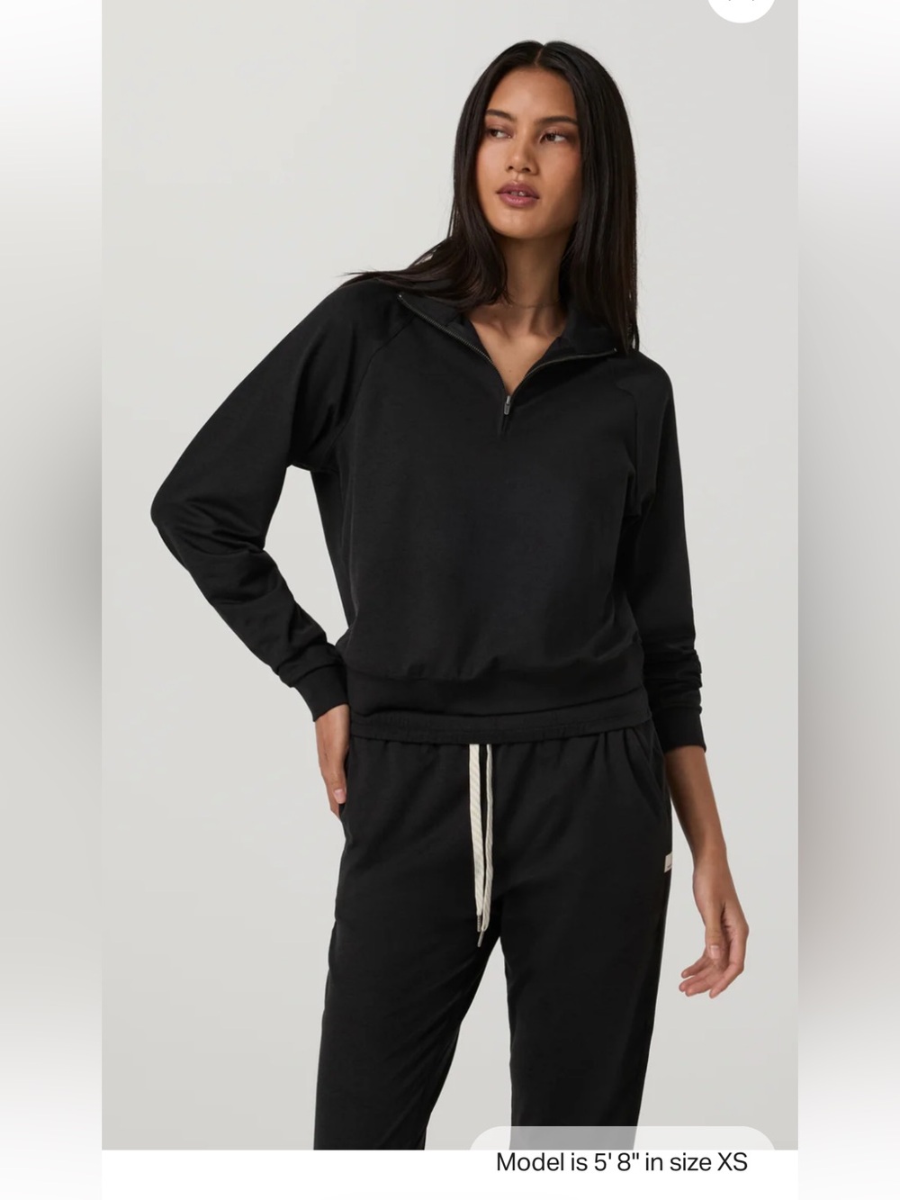Vuori Black Half-Zip Hoodie Sweatshirt